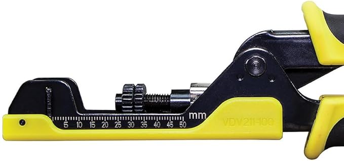 Klein Tools VDV211-100 Crimper, Extended Reach Coaxial Compression Connector for F, BNC, and RCA Connectors