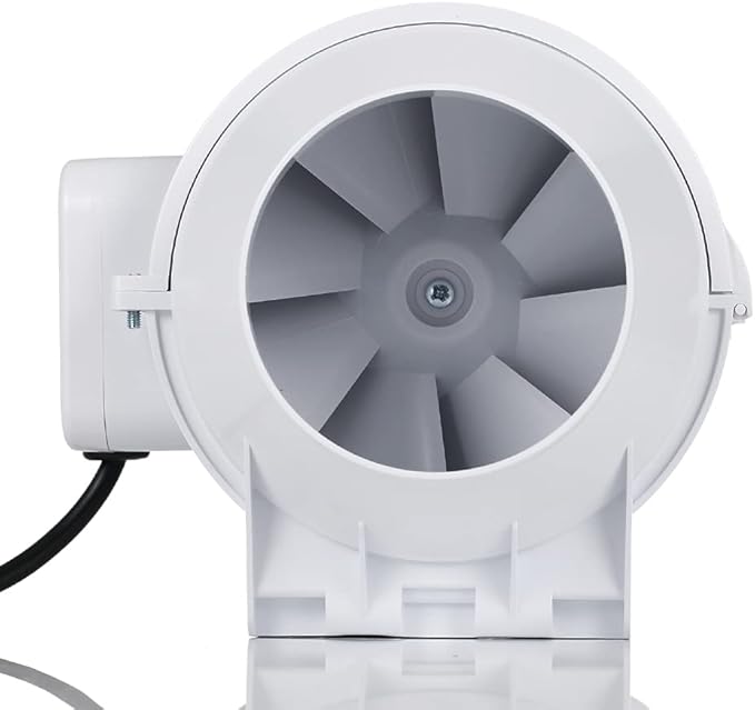 Quiet 4" Inline Duct Fan, 100CFM White Extractor Fans with 2 Speed, Ventilation Exhaust Blower Fans with Efficient Quiet Motor Mixed Flow Ventilation System for Ducting, Vents, Bathroom, Kitchen