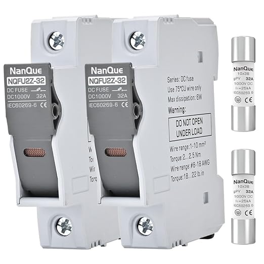 2Pcs DC Fuse Holder with Core Block 100-1000V Solar PV Battery Short-Circuit Protect Single Poles 5/6/8/10/12/15/16/20/25/30/32 Amp 25kA Break Capacity Din Rail Install with Light Indicate (16A)