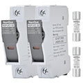 2Pcs DC Fuse Holder with Core Block 100-1000V Solar PV Battery Short-Circuit Protect Single Poles 5/6/8/10/12/15/16/20/25/30/32 Amp 25kA Break Capacity Din Rail Install with Light Indicate (15A)