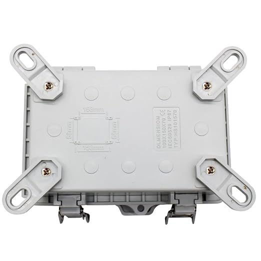Mini Grey Watertight Junction Box Hinged Cover with Stainless Steel Latch Outdoor Weatherproof Custom PVC Plastic Enclosure Box for Project with Mounting Plate 5.9×3.9×2.8 inch(150×100×70mm)