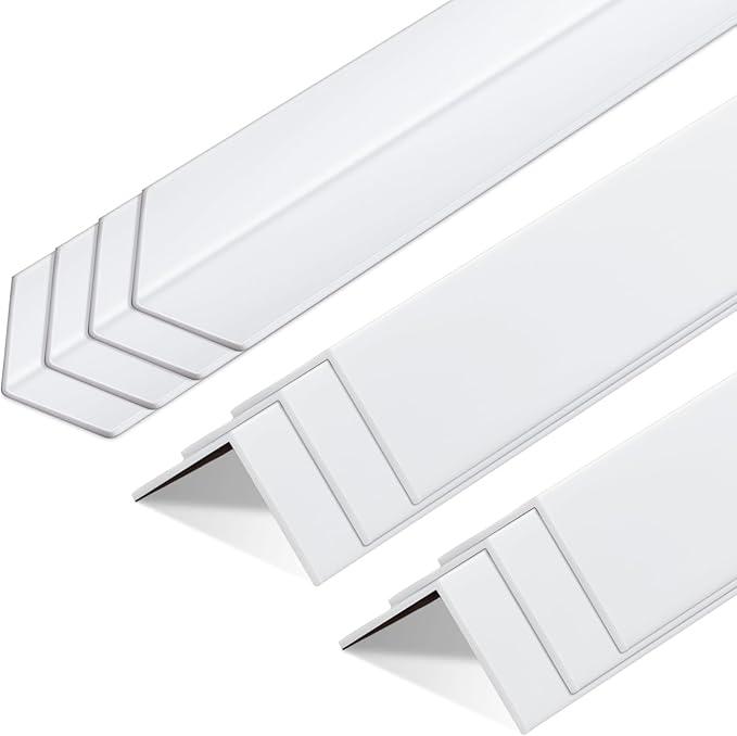 Sasylvia 10 Pcs 2-3/8 x 36 Inches Wall Corner Protector Guards, Avoid Scratching Scuffs, White Vinyl Corner Trim Molding, Easy to Install & Cleaning for Door Countertop Furniture Cabinet Protection