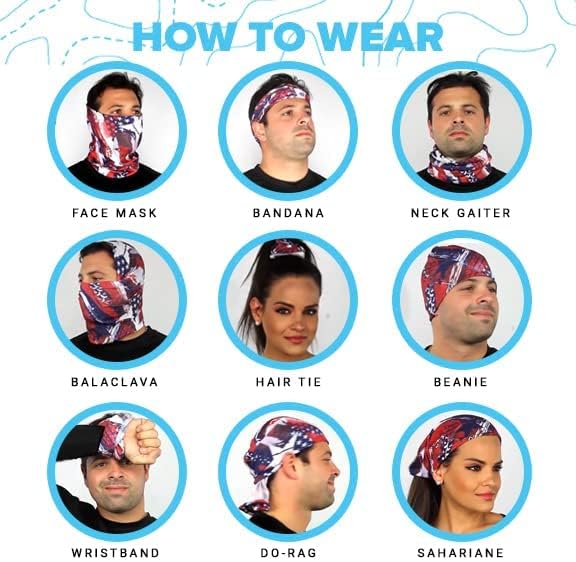 S A Company 5-Pack UV Face Shield | UV 30+ Multipurpose Neck Gaiter Balaclava for Adults | Multiple Color Packs