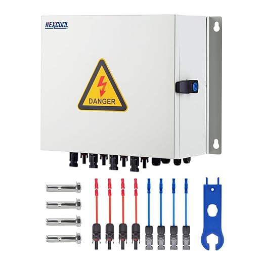 4 String Solar PV mc4 Metel Combiner Box 16A Rated Current Fuse 63A Air Circuit Breaker Out Door IP65 Waterproof (4 String- 16A)