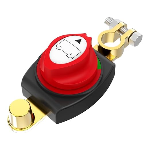 Top Post Battery Disconnect Switch, Malictele On/Off 275A Negative Battery Quick Disconnect 12-48V Heavy Duty Kill Switch for Car, Vehicle, RV and Boat