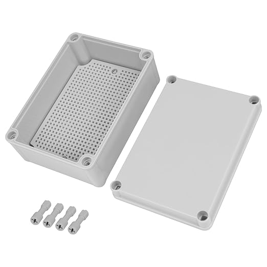 Junction Box，6.9"x 4.9"x 3" Outdoor Electrical Box with Mounting Plate, IP67 Dustproof Waterproof ABS Plastic Project Box, DIY Electrical Enclosure Gray (175x 125x 75 mm)