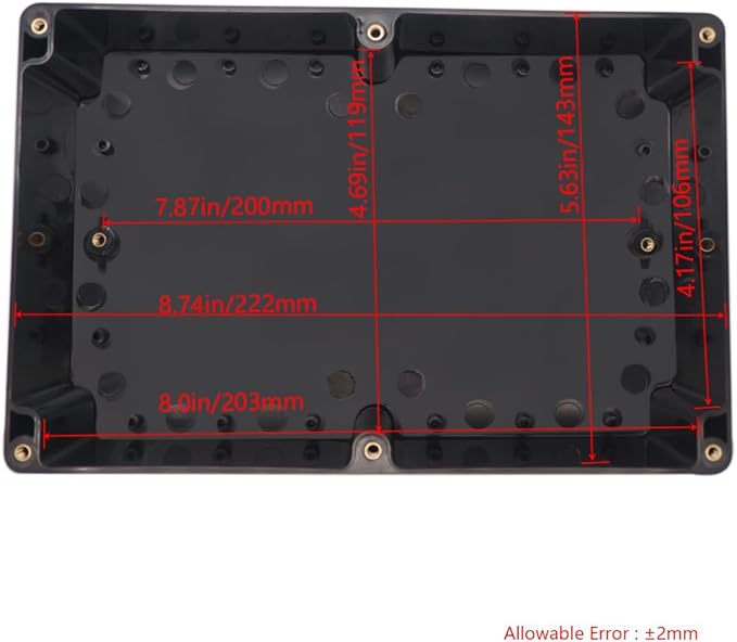 Project Box ABS Black Electrical Boxes IP65 Outdoor Waterproof Box Electronic Junction Box Power Enclosure with Cable Glands for DIY Project 9.06 x 5.91 x 3.35 inch (230x150x87mm)