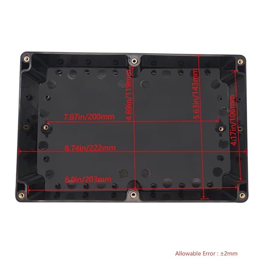 Junction Box IP65 Waterproof ABS Plastic Electrical Project Case Power Junction Boxes, Project Box with 4 PCS M16 Cable Glands 9.06x5.90x3.43 inch (230 x 150 x87 mm)