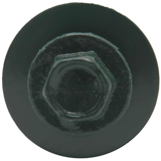 Metal Roofing Screw: (250) 12 x 1-1/2" Hartford Green Hex Sheet Metal Roof Screw. Sharp Point Metal to Wood siding Screws. 5/8" EPDM Washer.