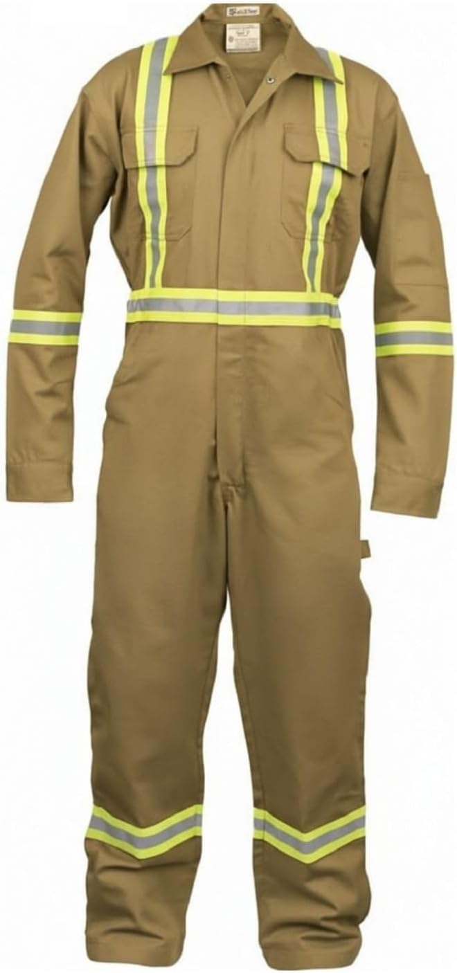 Just In Trend Safety Hi Vis Coverall with Leg Zipper – 100% Cotton, 7 oz