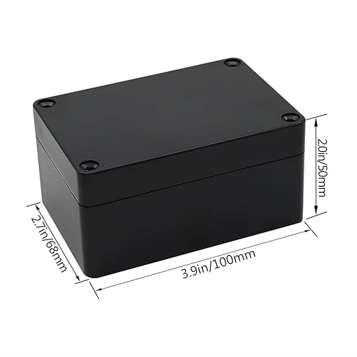 LeMotech Junction Box IP65 Waterproof Project Box Dustproof ABS Plastic Electrical Boxes Universal Enclosure for Electronic Black 3.93x 2.68x 1.97 inch (100 x 68 x 50 mm)(Pack of 2)