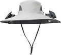 Men Women Wide Brim Sun Hats with 2 Solar Fan Waterproof Breathable Bucket Hat Outdoor Fishing Hat for Hiking Camping