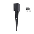 1 Pcs 4"x4" Fence Post Anchor Ground Spike,(Internal 3.6"x3.6"),Metal Post Stake Ground 22" with Black Powder-Coated,Fence Stakes Post Base for Deck,Fence,Porch,Railing,Mailbox