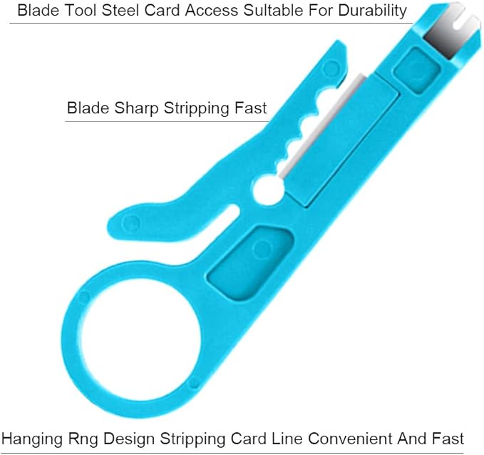 Mini Wire Stripper, 6 Pcs Network Wire Stripper Punch Down Cutter for Network Wire Cable, RJ45/Cat5/CAT-6 Data Cable, Telephone Cable and Computer UTP Cable