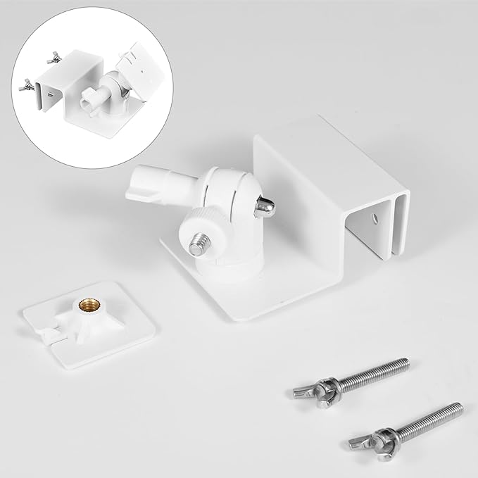 Adjustable Solar Panel Gutter Mount for Ring -Easy Install Weatherproof Aluminum Alloy Bracket for Outdoor Use，with Perfect Sunlight Angle，Get Adequate Sunlight (White)