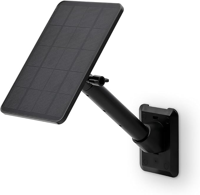 Holicfun Universal Solar Panel Wall Mount for Ring, Eufy, Arlo, Wyze, Reolink Solar Panels and More, Extended Mounting Arm, Multi-Angle Adjustable (Black)