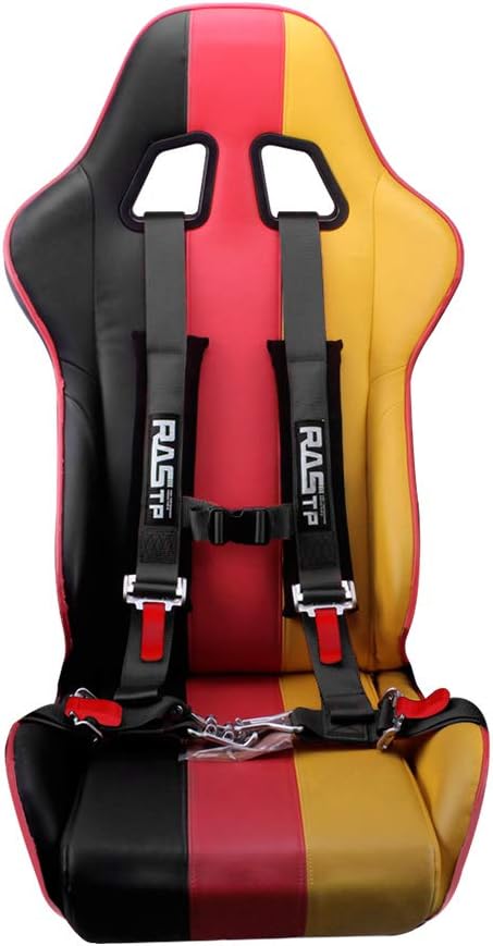 RASTP 4 Point Safety Harness Set with Ultra Comfort Heavy Duty Shoulder Pads,(Pack of 1) (Black)