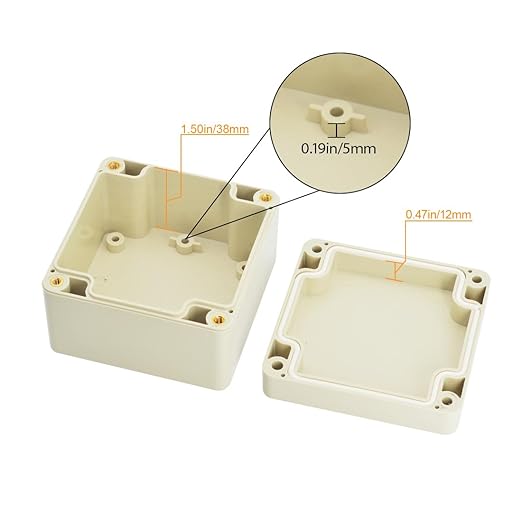 LeMotech Waterproof Dustproof IP65 ABS Plastic Junction Box Universal Electric Project Enclosure Pale Gray 3.3 x 3.2 x 2.2 inch (83 x 81 x 56 mm)