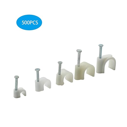 200PCS Round Cable Wire Clips Cable Management Cord Tie (5 Assorted Sizes)
