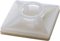 GTSE 100 Pack White Zip Tie Mounts, 3/4" Adhesive Mounting Squares, Cable Tie Mount, Cable Clips Organizer Holders, Zip Tie Anchor for Wire Bundles, UV Resistant Tie Wrap Bases