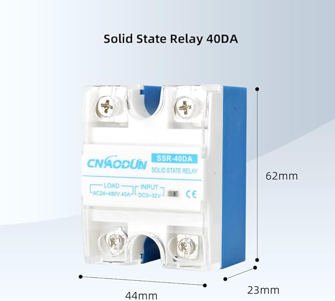 PID Temperature Controller Kit, CNAODUN 100-240 VAC Voltage with 40DA Solid State Relay，K Type Thermocouple Probe and Heat Sink