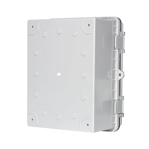Waterproof Electrical Junction Box Outdoor ABS Plastic Electrical Box with Latch with Mounting Plate Clear 8.6"x6.6"x4.3"