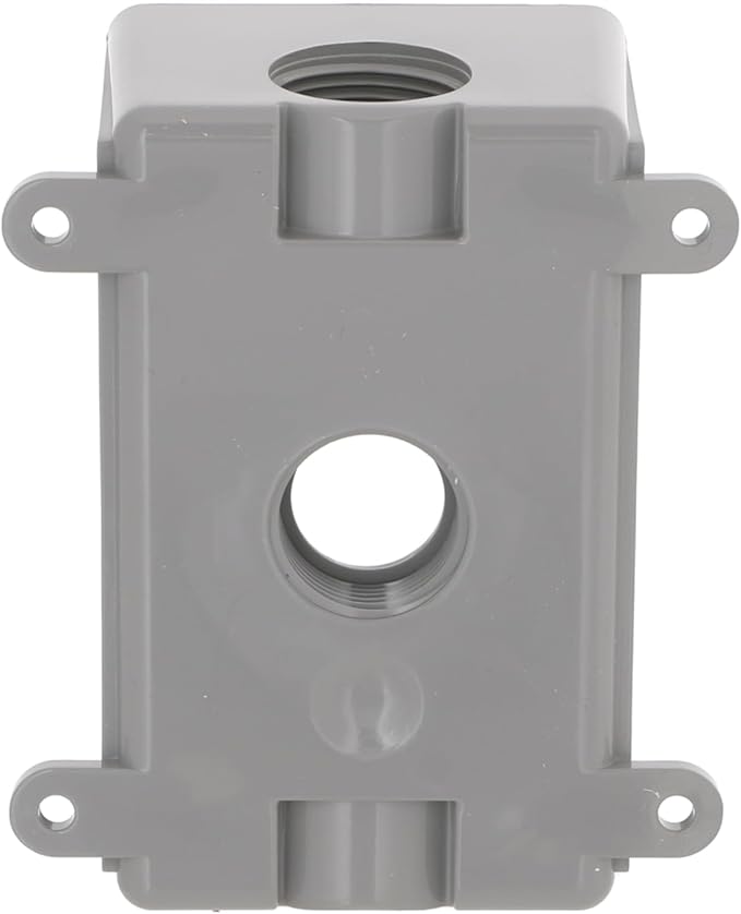 BELL PSB37550GY Single-Gang Weatherproof Three 1/2". or 3/4 in. Threaded Outlets,2 in,Gray,(Pack of 8)