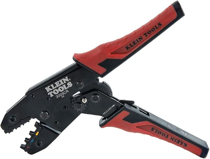 Klein Tools 3005CR Wire Crimper Tool, Ratcheting Insulated Terminal Crimper for 10 to 22 AWG Wire
