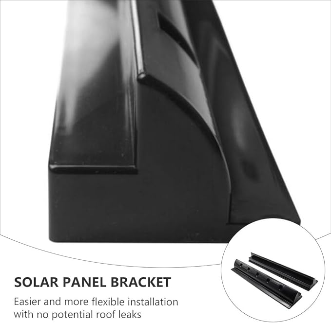 Solar Panel Bracket Kit 2Pcs Solar Panel Mounting Rail, End Clamps for Tin Flat Sheet Roof,Marine Caravan Motorhome RV Roof Installation Clamps Black