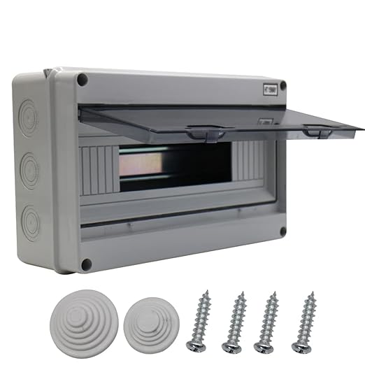 IP65 ABS Waterproof Circuit Breaker Distribution Box Din,ABS 3 Phase Power Supply Plastic Distribution Boxes Electrical for Circuit Breaker 15 Way