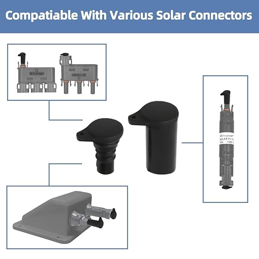 Solar Connector Cap 5pairs, IP68 Water Resistant and Dust, Male and Female Solar Plug Cap for Solar Panel Connector, Solar Inverter