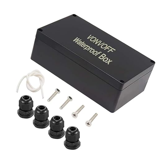 DIY Electrical Box,Universal Junction Box,Dustproof Waterproof IP67 ABS Plastic Box,Enclosure with Fixed Hole and 4pcs x M16 Cable Gland,6.2x3.5x1.8 inch (158 * 90 * 46mm)