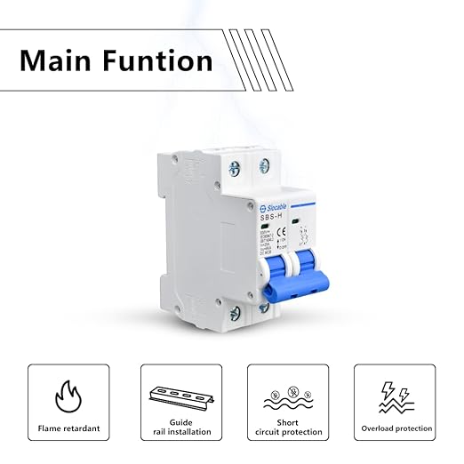 DC Miniature Circuit Breaker, 2P 16Amp 500V Breakers Electrical for Solar Panels Grid System Din Rail Mounting (16A)