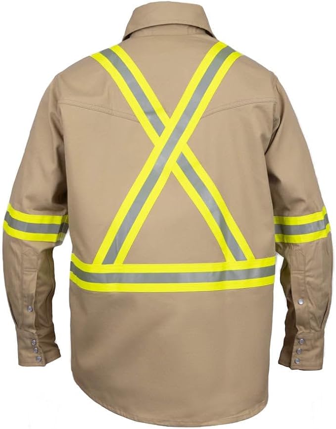 Flame Resistant High Visibility Hi Vis FR Shirt - 100% C - 7 oz