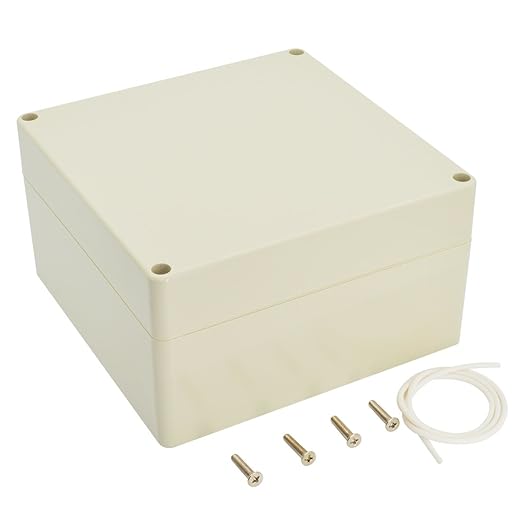 LeMotech Waterproof Dustproof IP65 ABS Plastic Junction Box Universal Electric Project Enclosure Pale Gray 6.3 x 6.3 x 3.54 inch (160 x 160 x 90 mm)