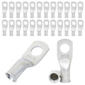 6 AWG 5/16" Stud (25 pcs.), Heavy Duty Tinned Battery Cable Lugs 6 Gauge Wire Connectors 6 AWG Ring Terminals Copper Wire Lugs Bare Copper Eyelets