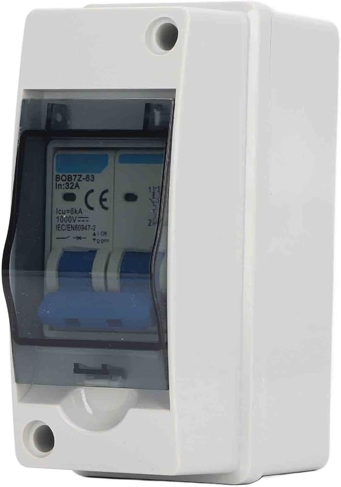 32A PV DC Disconnect Switch 1000V Solar Load Switching Air Switch Miniature Circuit Breaker with IP65 Distribution Box for Solar PV Power System