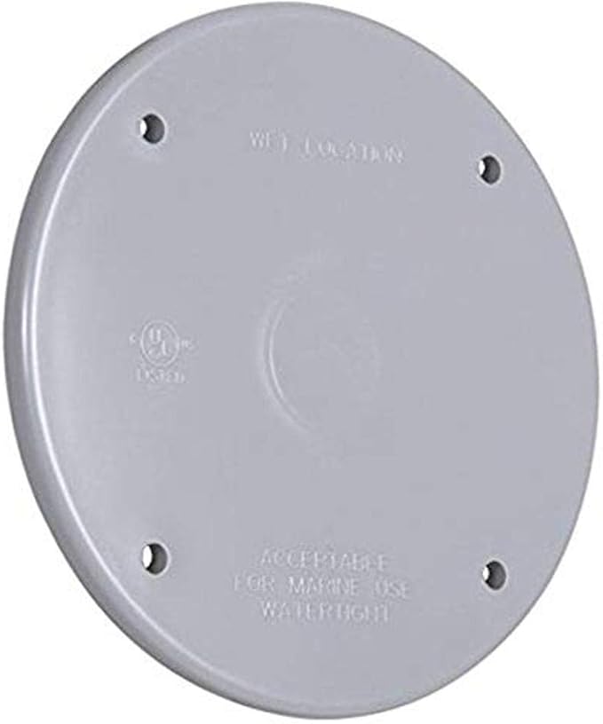 Hubbell-Bell PBC300GY Weatherproof Nonmetallic Device Cover, Blank, Round, Gray 4 in.