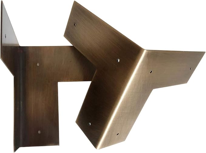 4Pcs Antique Pure Brass Heavy Duty Corner Protectors Braces Classical Furniture Tables and Chairs Cabinet Corner Guard (Antique Bronze)