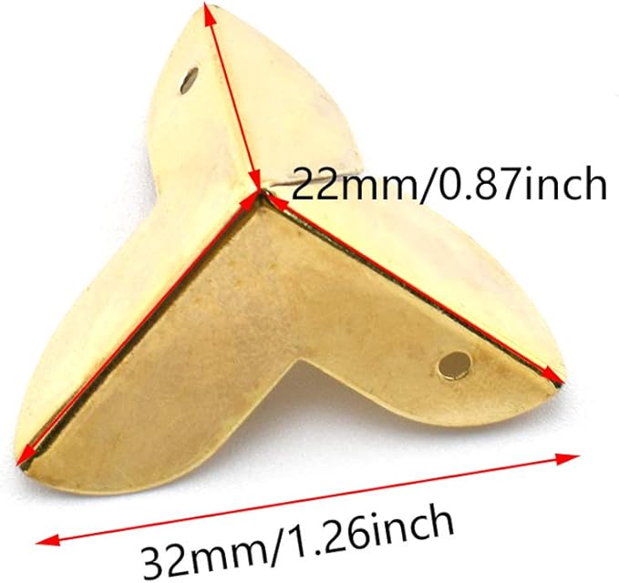 SDTC Tech 12-Pack Mini Jewelry Box Corner Protectors Metal Edge Guard Cover - Gold