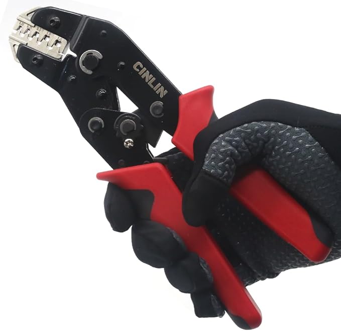Ratcheting Wire Crimping Tools Set,For molex,JST,dupont style Open Barrel Terminals,Insulated Nylon,Non-Insulated,Ferrule Wire End,Solar Connectors,Crimping pliers + 4-jaw set