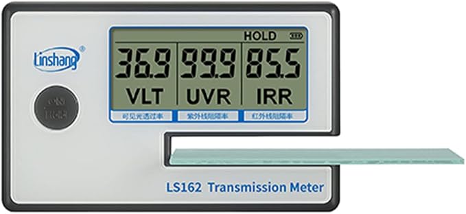 MR CARTOOL Portable Solar Tester Meter, Tint Solar Film Car Transmission Meter Filmed Glass Tester UV IR Rejection Meter Spectrum Tester IR 950nm UV 365nm VR 550nm