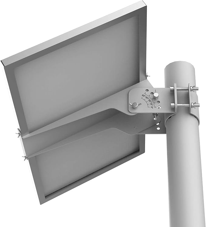 Adjustable Slar Panel Pole Mounting Bracket Rack Kit for 50W Solar Panel - Fit Pole Dia 2.35 - 4.0 Inch / 60mm - 100mm
