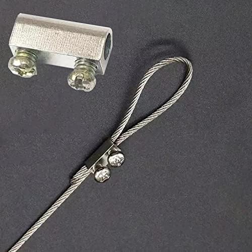 20pcs new upgrade steel wire rope cable clamp/double hole stainless steel（3.0MM line hole）