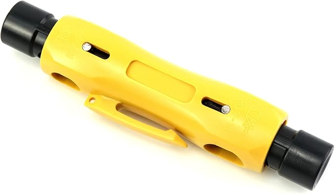 QWORK Double Ended Coax Stripper, 2 Pack Coxaial Cable Stripper Wire Cutter Coax Stripping Tool for RG7/11 and RG59/6/6Q