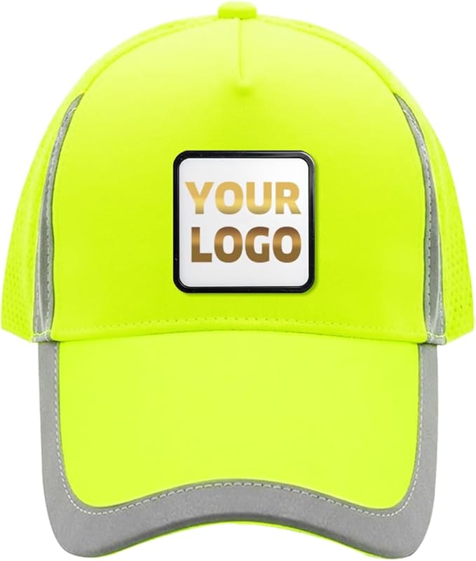 YOWESHOP Reflective Safety Baseball Cap Customize Logo with Removable PE Shell Hi-Vis Safety Work Hat