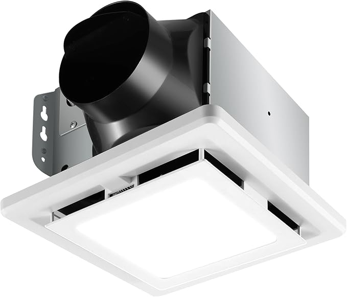 Bathroom Exhaust Fan with Light 110 CFM Quiet 6500K 800LM Household Ventilation Fan Light Combo, Energy Saving Ceiling Mount Bathroom Air extractor, Multipurpose Bath Extractor Easy to Install