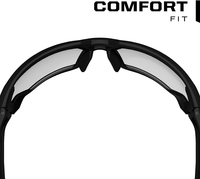 Mechanix Wear Type-X Clear Lens Safety Glasses - Anti-Fog Polycarbonate Industrial Safety Glasses - Ventilated Temples & Scratch-Resistant Lenses - Black Frame