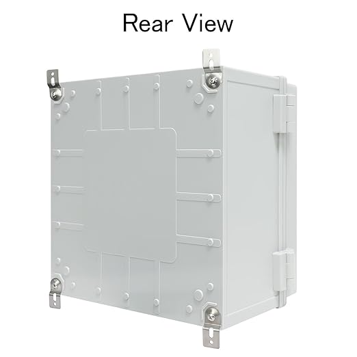 Junction Box IP65 Waterproof Electrical Box Outdoor ABS Plastic Project Box Hinged Shell Universal Enclosure Box with Mounting Plate, Wall Brackets, Cable Glands 11.8" x 11.8" x 7.1"