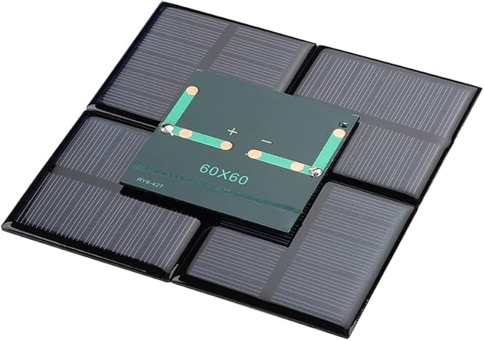 SUNYIMA 10Pcs 5.5V 80mA Mini Solar Panels 2.36"x2.36" for DIY Electric Toy Materials Photovoltaic Cells Solar DIY System Kits